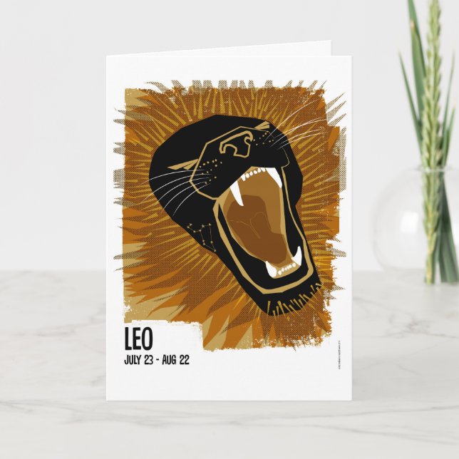 Tarjeta Leo el León Zodiaco (Anverso)