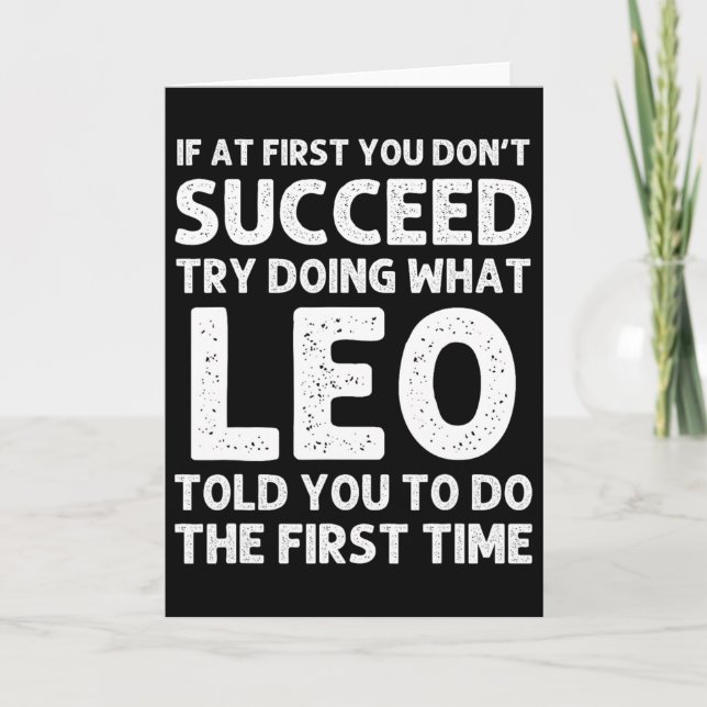 Tarjeta Leo Gift Name Personalized Birthday Funny Christma (Anverso)