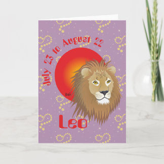 Tarjeta Leo July 23 to los agosto 22 Greeting Card