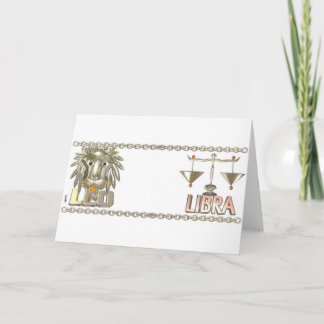 Tarjeta Leo Libra zodiac amistad regalos de Valxart.com