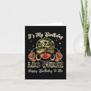 Tarjeta Leo Queen Black Woman With Cap Camo It y #39;s My 