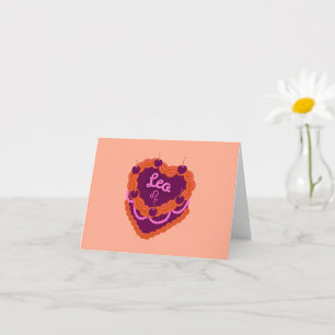 Tarjeta Leo Zodiac Pastel Heart Birthday Cake