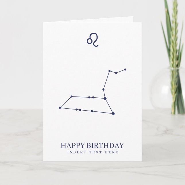 Tarjeta Leo Zodiac Star Sign Personalizado Cumpleaños (Anverso)