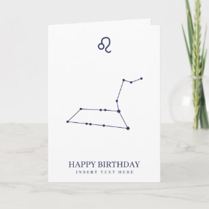 Tarjeta Leo Zodiac Star Sign Personalizado Cumpleaños
