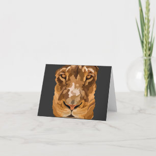 Tarjeta León africano en una cueva dibuja portra de arte d