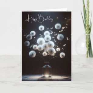 Tarjeta León blanco fluffy de cumpleaños