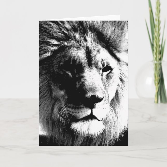 Tarjeta León blanco y negro (Anverso)