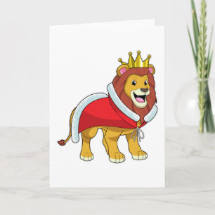 Tarjeta León como Rey con corona y Cabo