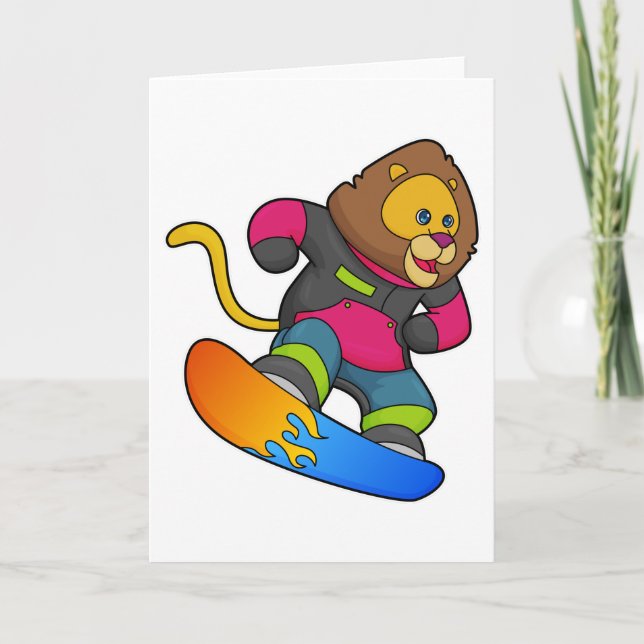 Tarjeta León como snowboarder con Snowboard (Anverso)