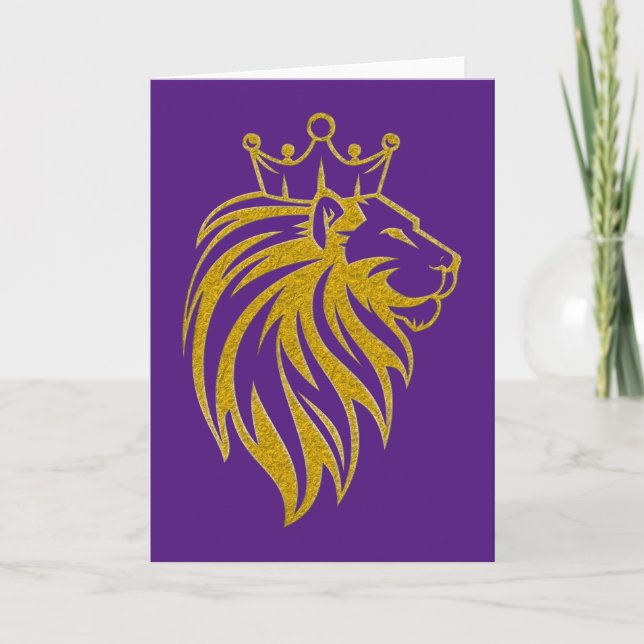 Tarjeta León con corona - Estilo de oro 2 (Anverso)