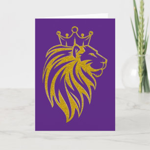 Tarjeta León con corona - Estilo de oro 2