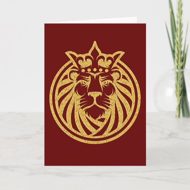 Tarjeta León con corona - Estilo de oro 4 (Anverso)