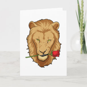 Tarjeta León con Rosa