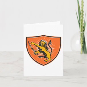 Tarjeta León Con Una Espada