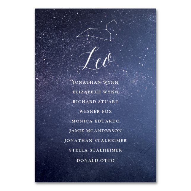 Tarjeta León de la carta de asientos del Boda de G (Anverso)