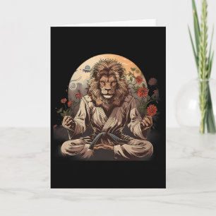 Tarjeta León de Taekwondo Floral Mma Kickboxing Jiu-jitsu 