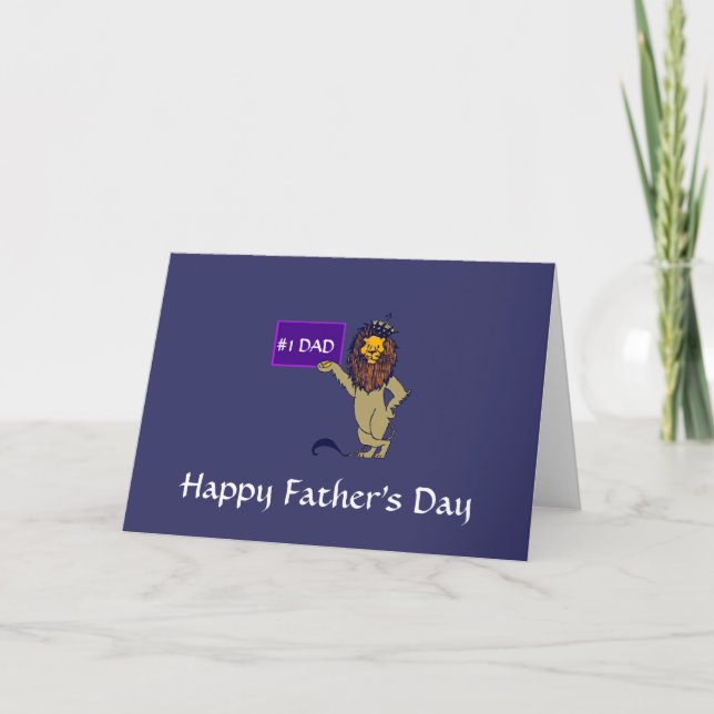 Tarjeta León del Día del Padre (Anverso)