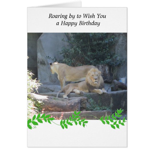 Tarjeta León en el saludo del cumpleaños de la guarida