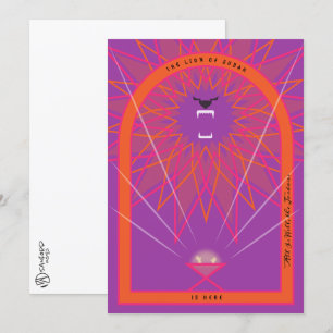 Tarjeta León en un pesebre