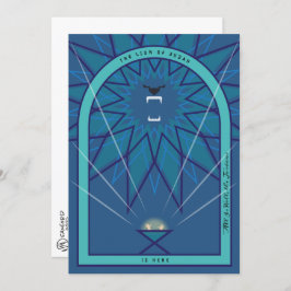 Tarjeta León en un pesebre