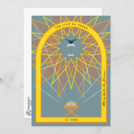 Tarjeta León en un pesebre