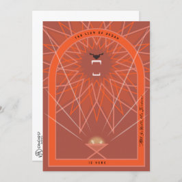 Tarjeta León en un pesebre