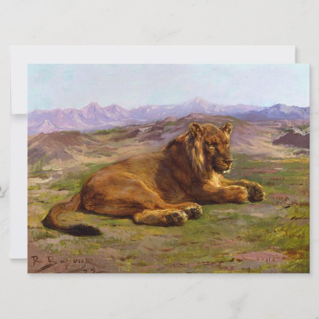 Tarjeta León salvaje en Masai Mara (Anverso)