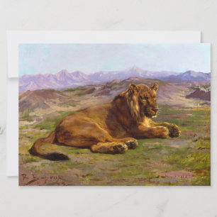 Tarjeta León salvaje en Masai Mara