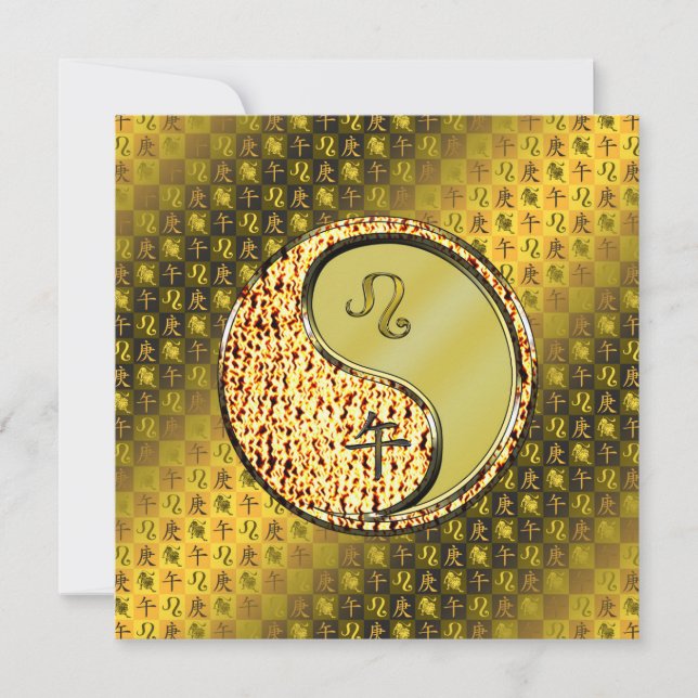 Tarjeta León y caballo Metalizado (Anverso)