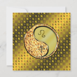 Tarjeta León y caballo Metalizado