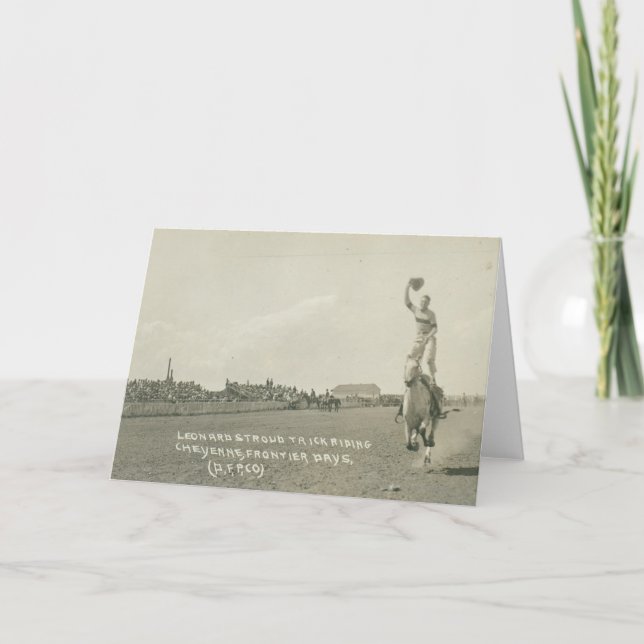 Tarjeta Leonard Stroud truco a caballo. (Anverso)