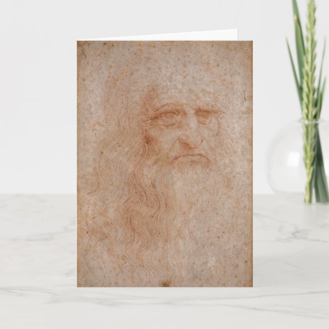 Tarjeta Leonardo Da Vinci, presunto autorretrato (Anverso)