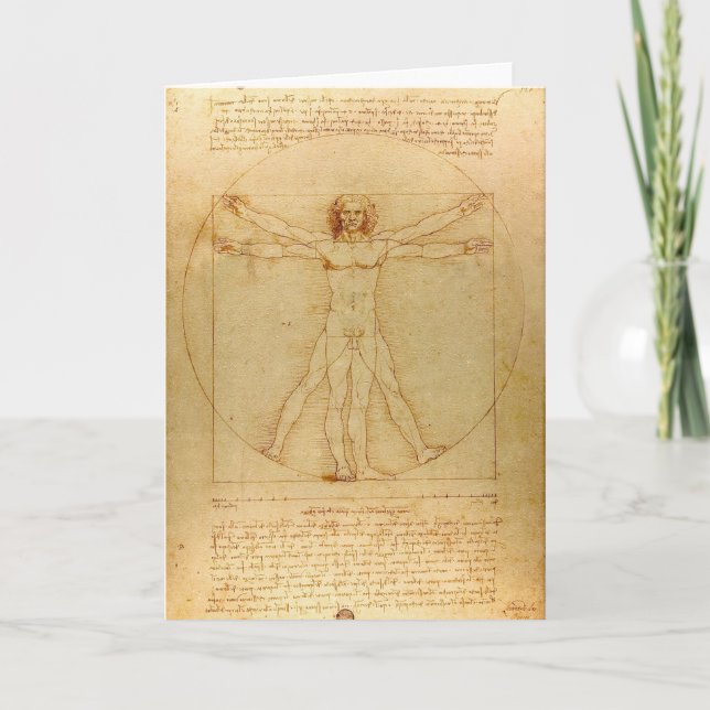 Tarjeta Leonardo Da Vinci, Vitruviano, Golden Ratio (Anverso)