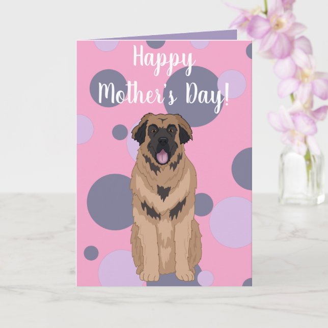 Tarjeta Leonberger del Día de la Madre (Orquídea)