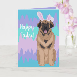 Tarjeta Leonberger Easter Bunny
