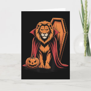 Tarjeta Leones de ataúd de Halloween Leones
