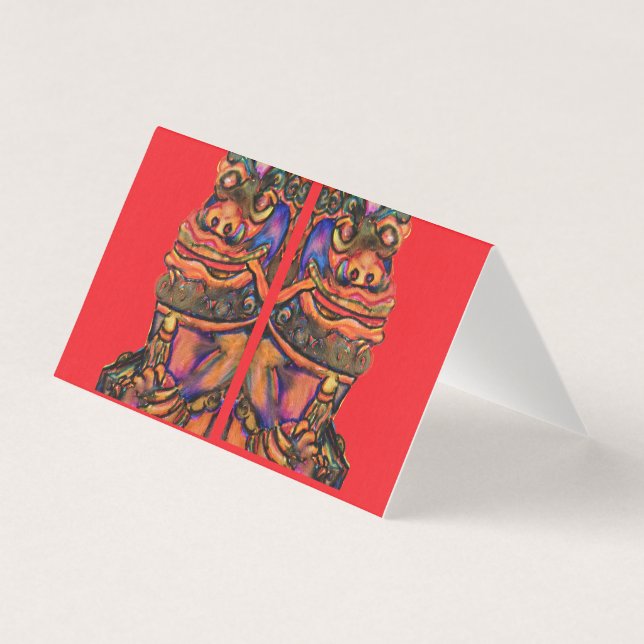 Tarjeta Leones de China (Anverso)