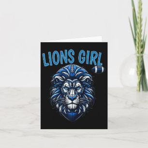 Tarjeta Leones Por El Chica Divertido Juego De Fútbol Esta