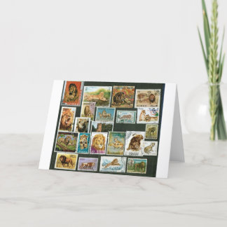 Tarjeta Leones sobre sellos