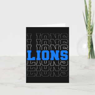 Tarjeta Leones Vintage Nombre De Deportes Escolares Espíri