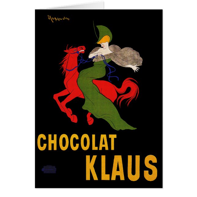 Tarjeta: Leonetto Cappiello - Chocolat Klaus (Frente)