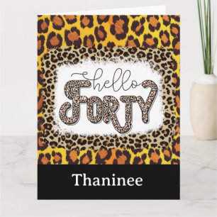 Tarjeta Leopard Animal Print 40th Birthday Card Stylish
