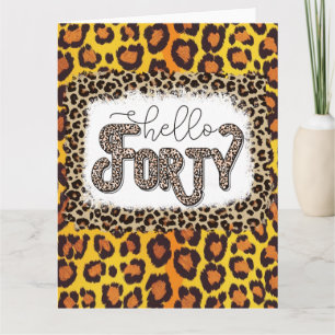 Tarjeta Leopard Animal Print 40th Birthday Card Stylish
