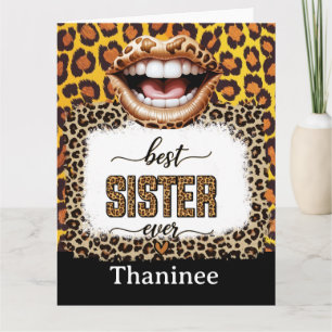Tarjeta Leopard Animal Print Card for Sister - Elegante