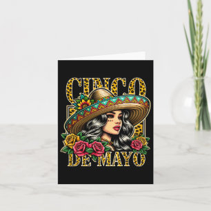 Tarjeta Leopard Cinco De Mayo Chica Fiesta Mexicana 5 De M