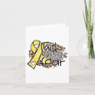 Tarjeta Leopard Faith Over Miedo Conciencia Sobre El Cánce