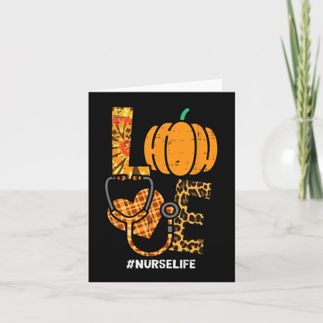 Tarjeta Leopard Love Nurse Life Thankending Scrub Top Fal (Anverso)