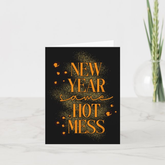 Tarjeta Leopard New Year Same Hot Mess New Year's Eve Reso (Anverso)