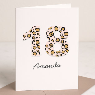 Tarjeta Leopard Print 18 Moderno Nombre de la Cuta 18 cu