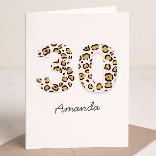 Tarjeta Leopard Print 30   Moderno Nombre de la Cuta 30 cu